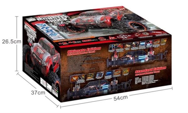 1/8 4WD Off Road Monster Truck Mavi Fırçalı Elektirikli RC Araba, Remo 8032 - Görsel 4