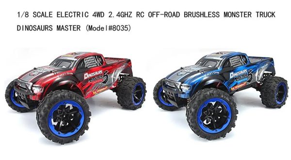 1/8 4WD Off Road Monster Truck Kırmızı Fırçasız Elektirikli RC Araba, Remo 8035 - Görsel 5