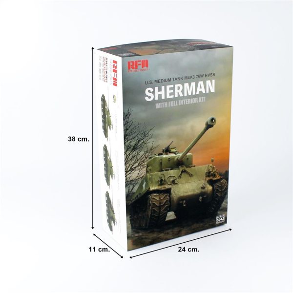 1/35 M4A3 76W HVSS Sherman Tankı İç Detaylı Maketi, RFM Model 5042 - Görsel 5