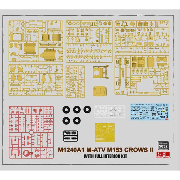 1/35 M1240A1 M-ATV (M153 CROWS II Silahlı ) Askeri Aracı İç Detaylı Maketi, RFM Model 5052 - Görsel 2