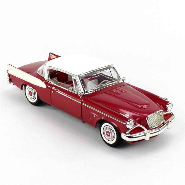 1/18 1958 Studebaker Altınen Hawk Claret Diecast Araba, Road Signature 20018 - Görsel 2