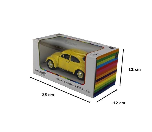 1/24 1967 Volkswagen Beetle Yellow Diecast Araba, Road Signature 24202 - Görsel 5