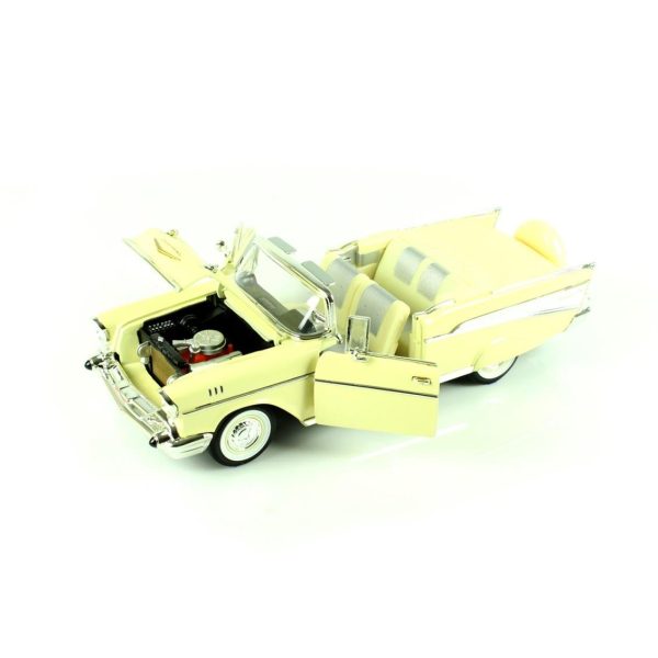 1/18 1957 Chevrolet Belair Cream Diecast Araba, Road Signature 92108 - Görsel 4