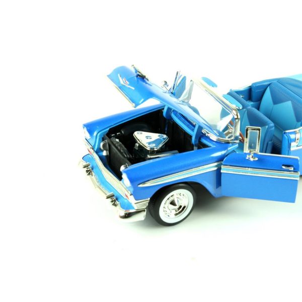 1/18 1956 Chevrolet Belair Blue Diecast Araba, Road Signature 92128 - Görsel 3