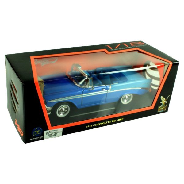 1/18 1956 Chevrolet Belair Blue Diecast Araba, Road Signature 92128 - Görsel 4