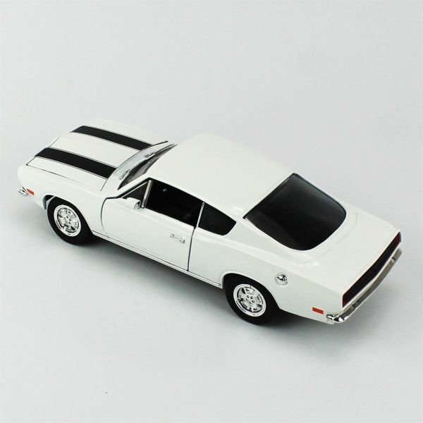 1/18 1969 Plymouth Barracuda White Diecast Araba, Road Signature 92179 - Görsel 3