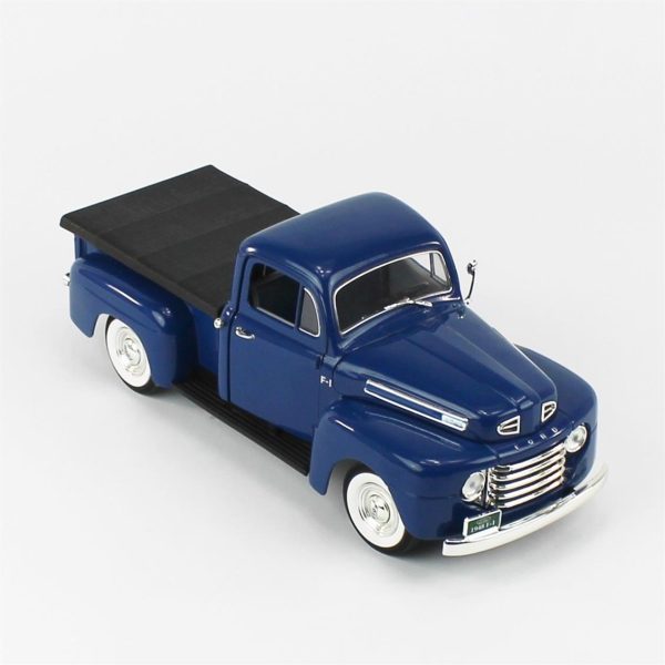 1/18 1948 Ford F-1 Pickup With Flatbed Cov Blue Diecast Araba, Road Signature 92218 - Görsel 2