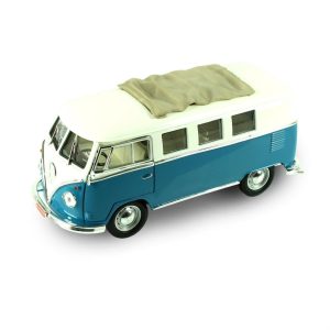 1/18 1962 Volkwagen Microbus Sunroof Blue Diecast Araba, Road Signature 92327