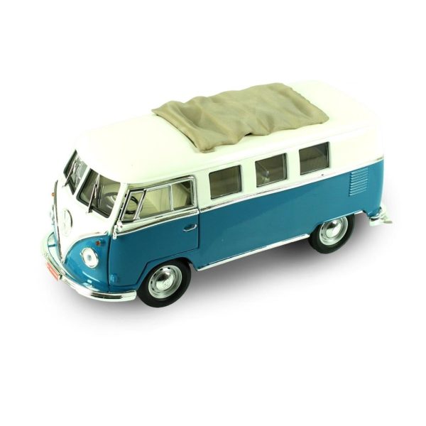 1/18 1962 Volkwagen Microbus Sunroof Blue Diecast Araba, Road Signature 92327