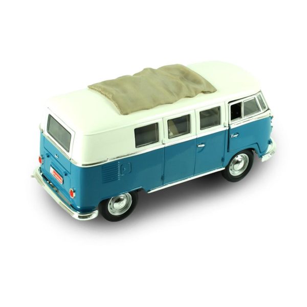 1/18 1962 Volkwagen Microbus Sunroof Blue Diecast Araba, Road Signature 92327 - Görsel 2