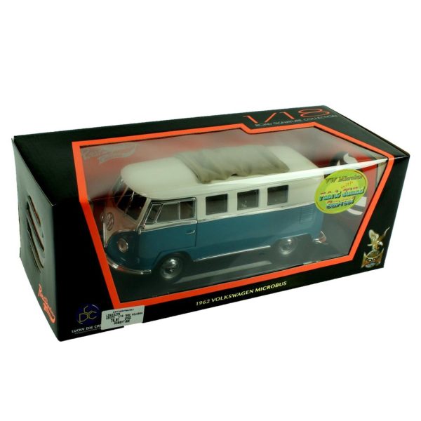 1/18 1962 Volkwagen Microbus Sunroof Blue Diecast Araba, Road Signature 92327 - Görsel 7