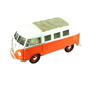 1/18 1963 Volkwagen Microbus Sunroof Orange Diecast Araba, Road Signature 92327