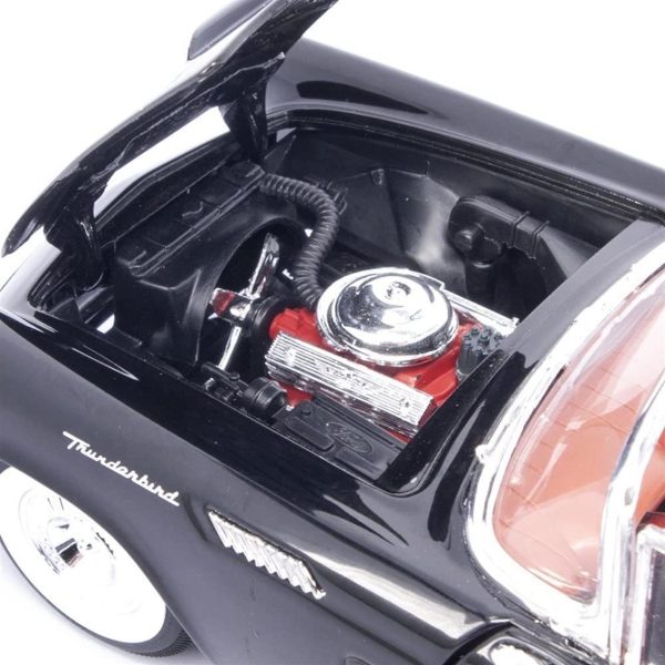 1/18 1958 Ford Thunderbird Black Diecast Araba, Road Signature 92358 - Görsel 3