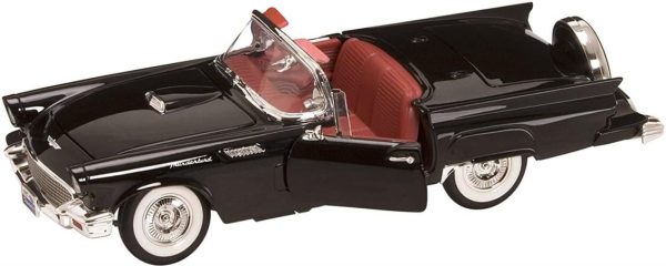 1/18 1958 Ford Thunderbird Black Diecast Araba, Road Signature 92358