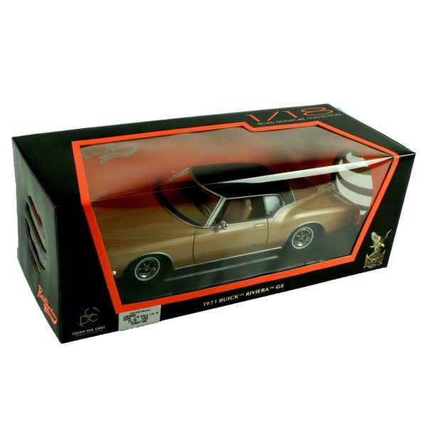 1/18 1971 Buick Riviera GS Vinil Top Brown Diecast Araba, Road Signature 92558 - Görsel 4