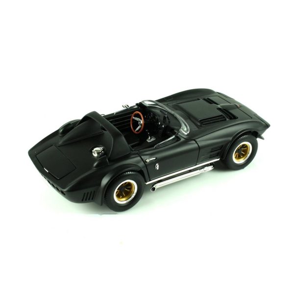 1/18 1964 Chevrolet Corvette Grand Sport Black Diecast Araba, Road Signature 92697 - Görsel 2