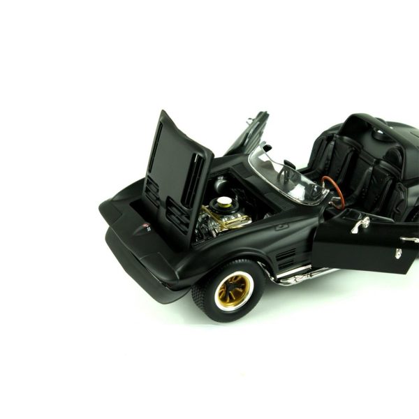 1/18 1964 Chevrolet Corvette Grand Sport Black Diecast Araba, Road Signature 92697 - Görsel 3