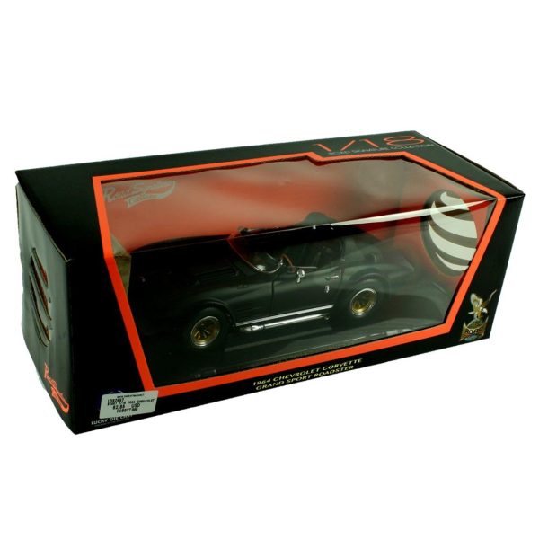 1/18 1964 Chevrolet Corvette Grand Sport Black Diecast Araba, Road Signature 92697 - Görsel 5