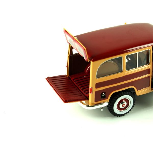 1/18 1955 Willys Jeep Station Wagon Burgundy Diecast Araba, Road Signature 92858 - Görsel 4