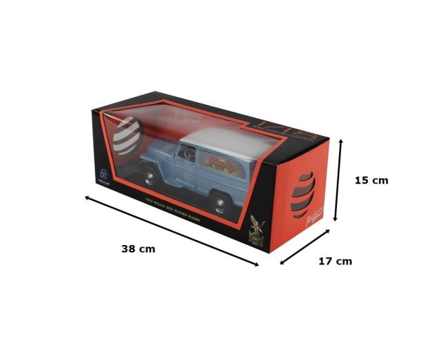 1/18 1955 Willys Jeep Station Wagon Blue Diecast Araba, Road Signature 92858 - Görsel 4