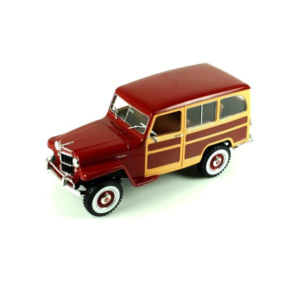 1/18 1955 Willys Jeep Station Wagon Burgundy Diecast Araba, Road Signature 92858
