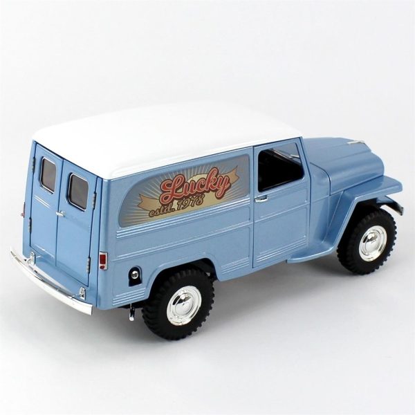1/18 1955 Willys Jeep Station Wagon Blue Diecast Araba, Road Signature 92858 - Görsel 3