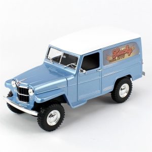 1/18 1955 Willys Jeep Station Wagon Blue Diecast Araba, Road Signature 92858