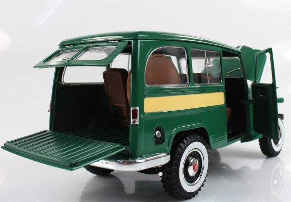 1/18 1955 Willys Jeep Station Wagon Green Diecast Araba, Road Signature 92858 - Görsel 4