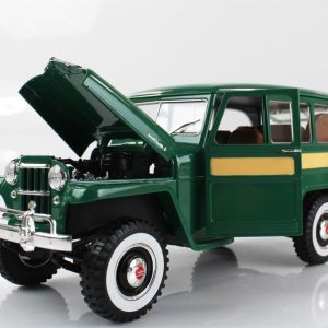 1/18 1955 Willys Jeep Station Wagon Green Diecast Araba, Road Signature 92858