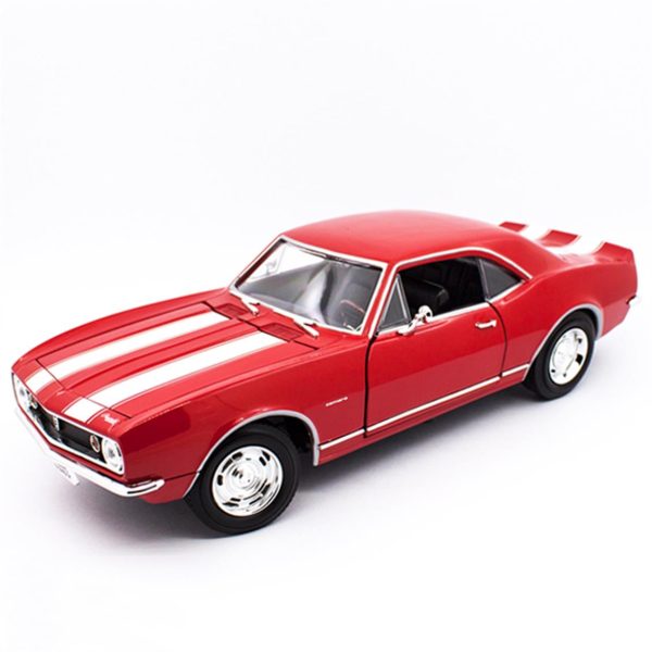 1/18 1967 Chevrolet Camaro Z28 Beyaz Şeritli-Kırmızı Diecast Araba, Road Signature 98188
