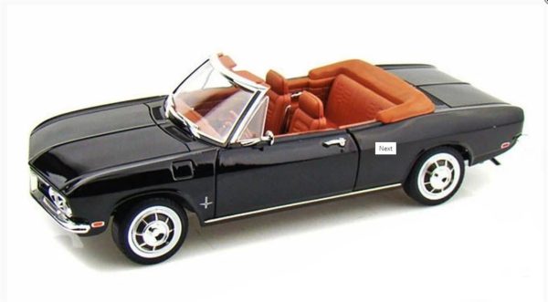 1/18 1969 Chevrolet Corvair MonzaCabrio Siyah Diecast Araba, Road Signature 92498