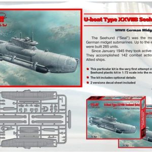 S007 U-Boat Type Xxvııb “Seehund” (Late) WWII Ger, ICM S007