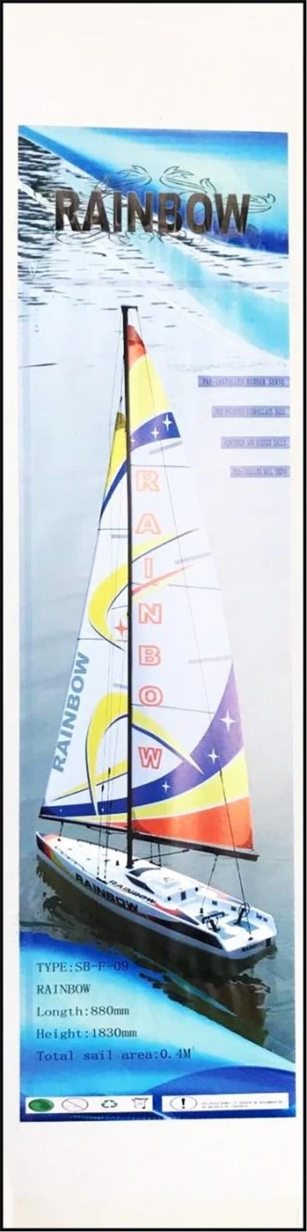 F-09 Rainbow 880Mm. Kompozit Gövdeli Uzaktan Kumandalı Yelkenli Tekne, Shunbo