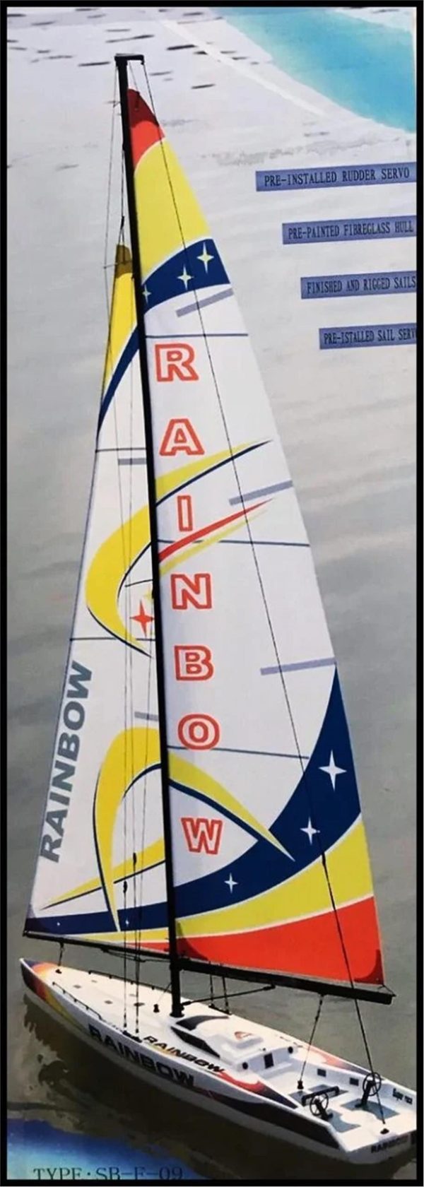 F-09 Rainbow 880Mm. Kompozit Gövdeli Uzaktan Kumandalı Yelkenli Tekne, Shunbo - Görsel 2