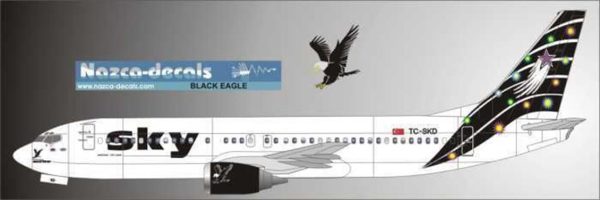 1/144 Sky B737-400 Black Eagle, Nazca Decals Sky003
