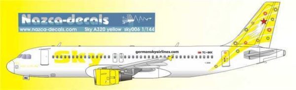 1/144 Sky A320 Yellow, Nazca Decals Sky006