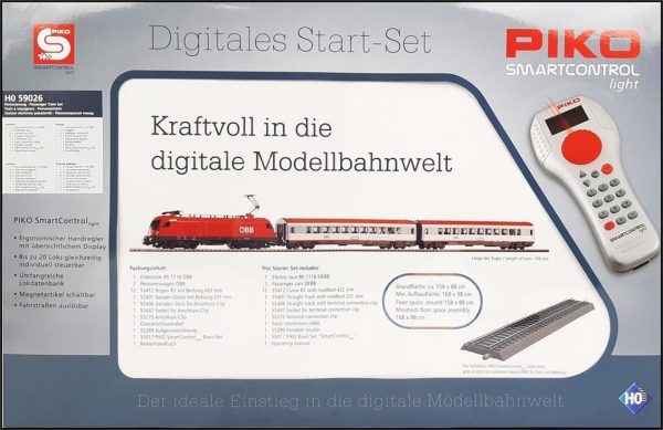 Smartcontrol Light Start-Set Öbb Taurus V W. 2 Passenger Cars W. A-Track W.Railbed, Piko 59026