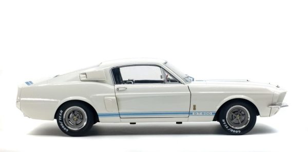 1/18 1967 Shelby Mustang GT500-Beyaz üzeri Mavi Çizgili-Diecast Araba, Solido 1802901 - Görsel 5