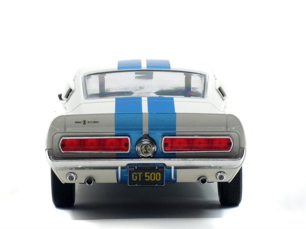 1/18 1967 Shelby Mustang GT500-Beyaz üzeri Mavi Çizgili-Diecast Araba, Solido 1802901 - Görsel 3