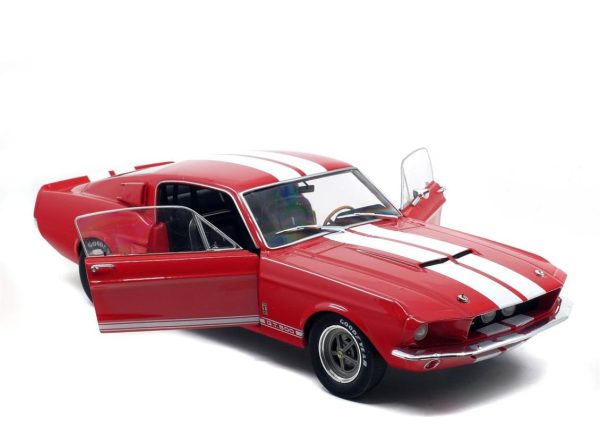 1/18 1967 Shelby Mustang GT500-Kırmızı üzeri Beyaz Çizgili-Diecast Araba, Solido 1802902 - Görsel 8