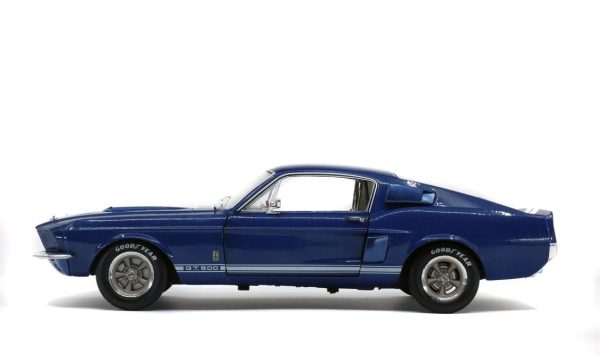 1/18 1967 Shelby Mustang GT500-Mavi üzeri Beyaz Çizgili-Diecast Araba, Solido 1802903 - Görsel 2