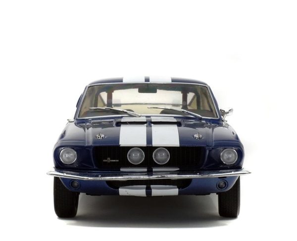 1/18 1967 Shelby Mustang GT500-Mavi üzeri Beyaz Çizgili-Diecast Araba, Solido 1802903 - Görsel 6