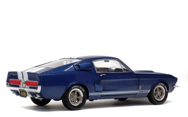 1/18 1967 Shelby Mustang GT500-Mavi üzeri Beyaz Çizgili-Diecast Araba, Solido 1802903 - Görsel 4