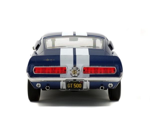1/18 1967 Shelby Mustang GT500-Mavi üzeri Beyaz Çizgili-Diecast Araba, Solido 1802903 - Görsel 3