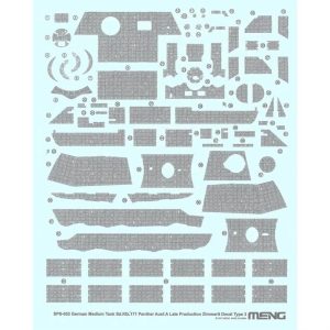 1/35 Zimmerit Decal Seti (C Tipi) Alman Medium Tank Sd.Kfz.171 Panther Ausf.A Maketi, Meng SPS052
