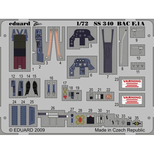 1/72Bac Lıghtnıg F.1A S.A. Detay Seti, Trum, Eduard Ss340