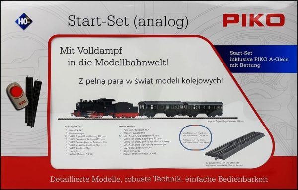 Starter Set Passenger Train With Steam Loco Pkp A-Track W. Railbed, Piko 97933