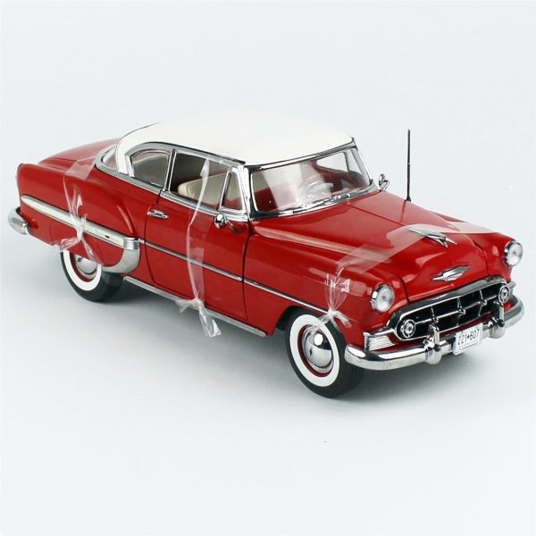 1/18 1953 Chevrolet Bel Air Hard Top Coupe Kırmızı Diecast Araba, Sunstar 1607