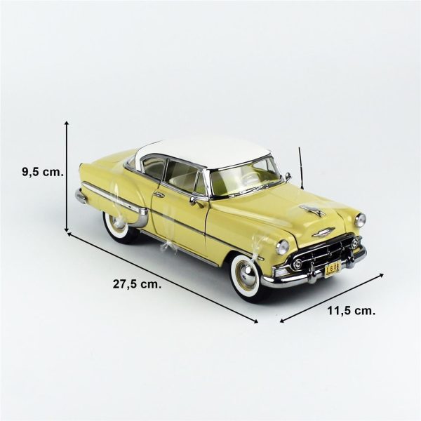1/18 1953 Chevrolet Bel Air Hard Top Coupe Altın Rengi Diecast Araba, Sunstar 1608 - Görsel 5