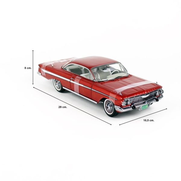 1/18 1961 Chevrolet Impala Sport Coupe Honduras Maroon Diecast Araba, Sunstar 2108 - Görsel 5
